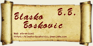 Blaško Bošković vizit kartica